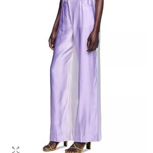 Sandro Lilac Wide-Leg Satin Trousers